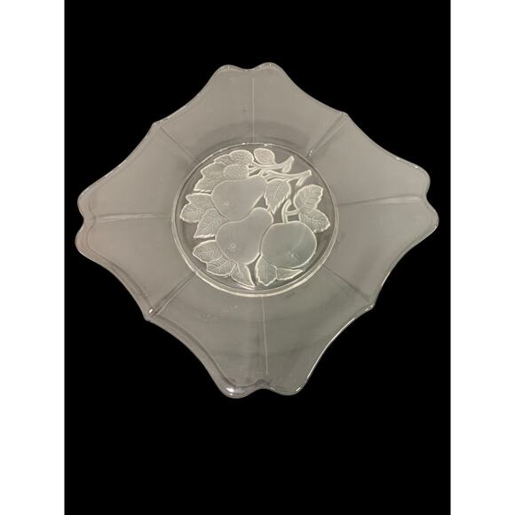Intaglio Fruit Imperial Glass 1970s Clear Torte Plate. 11.25 Inches - Picture 2 of 7